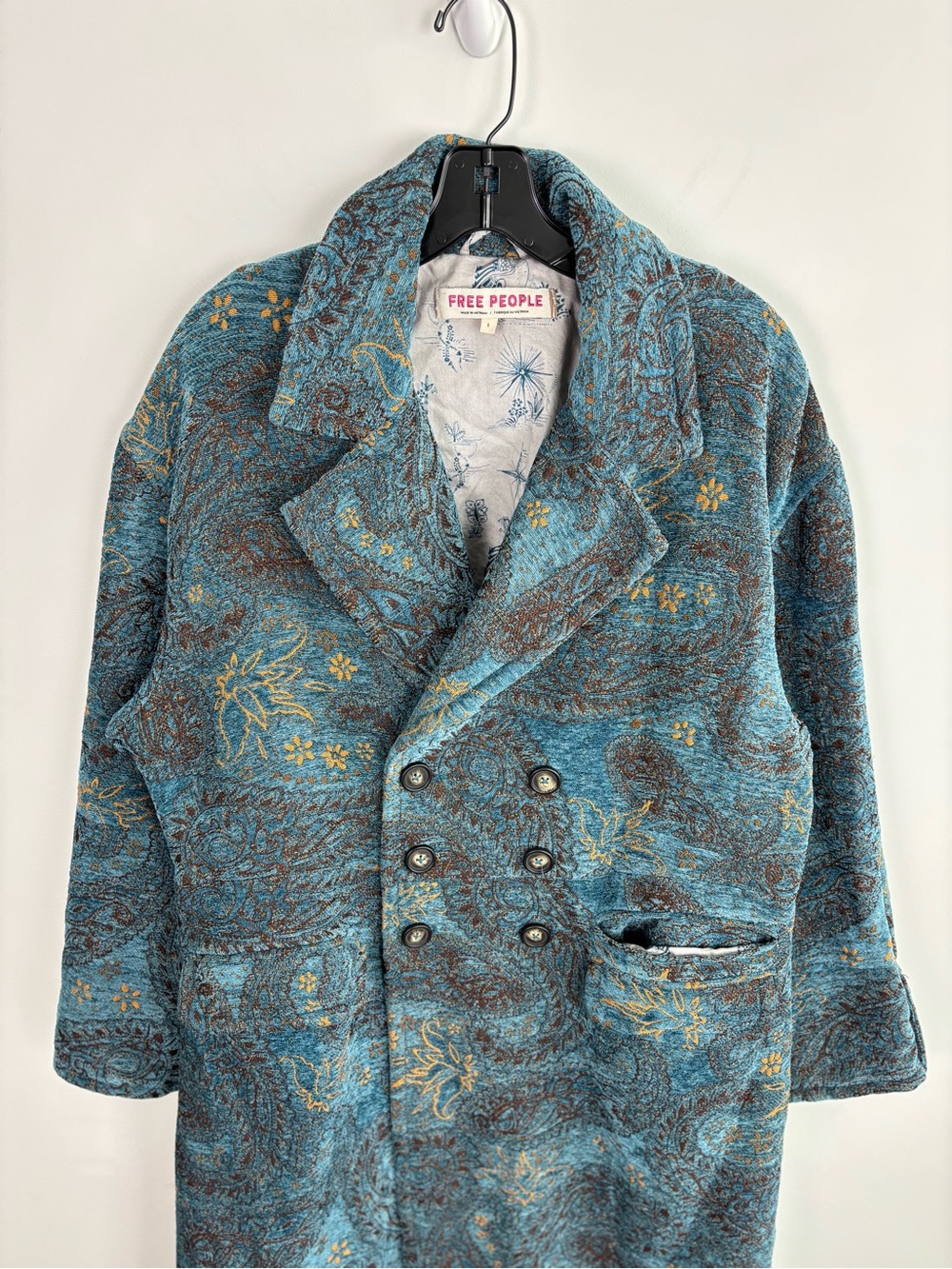 Free People Micah Duster Jacket in Blue Size S - Picture 5 of 16